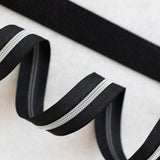 Black - #5 Silver Nylon Zipper Tape