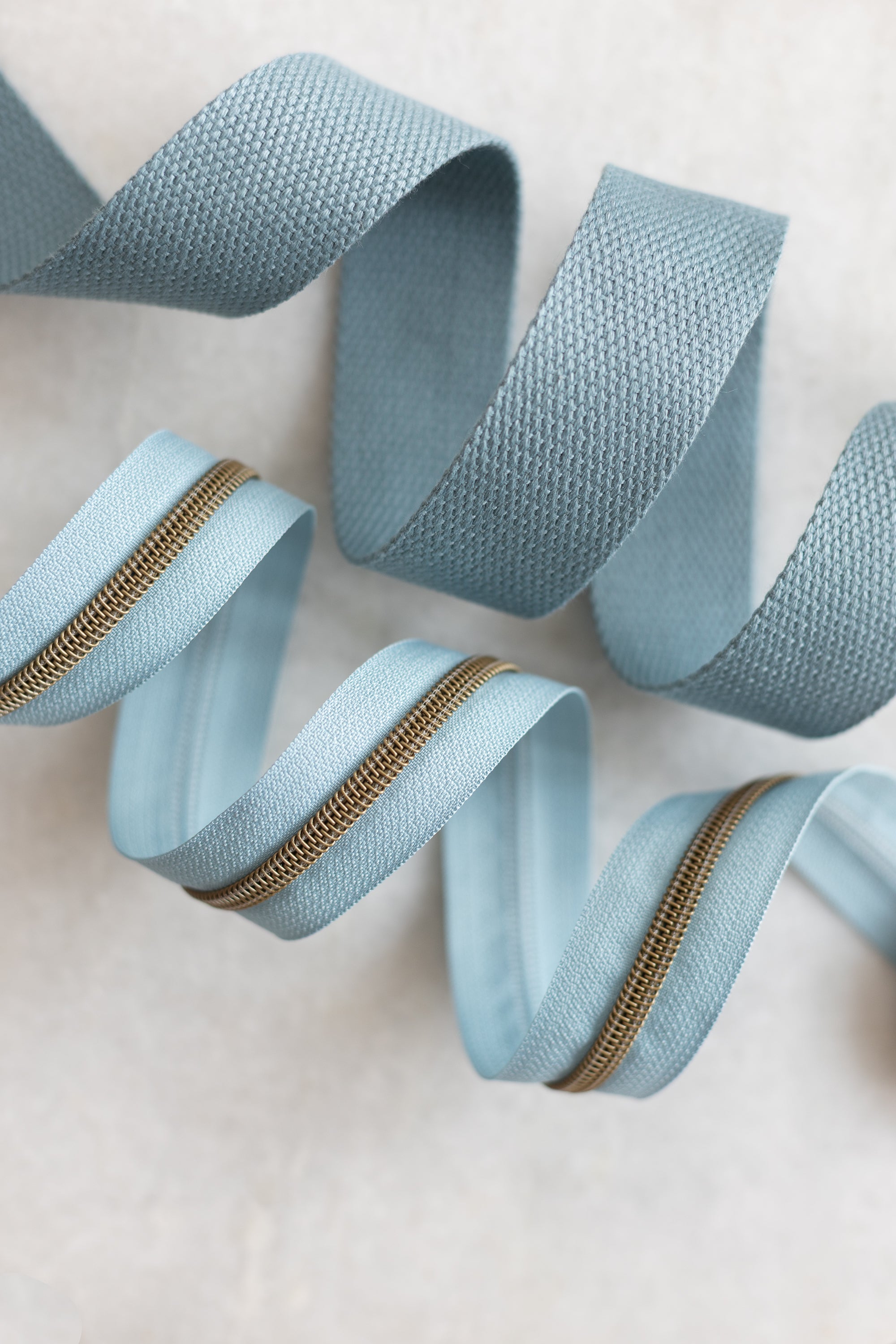 Light Chambray - #5 Bronze Nylon Zipper Tape