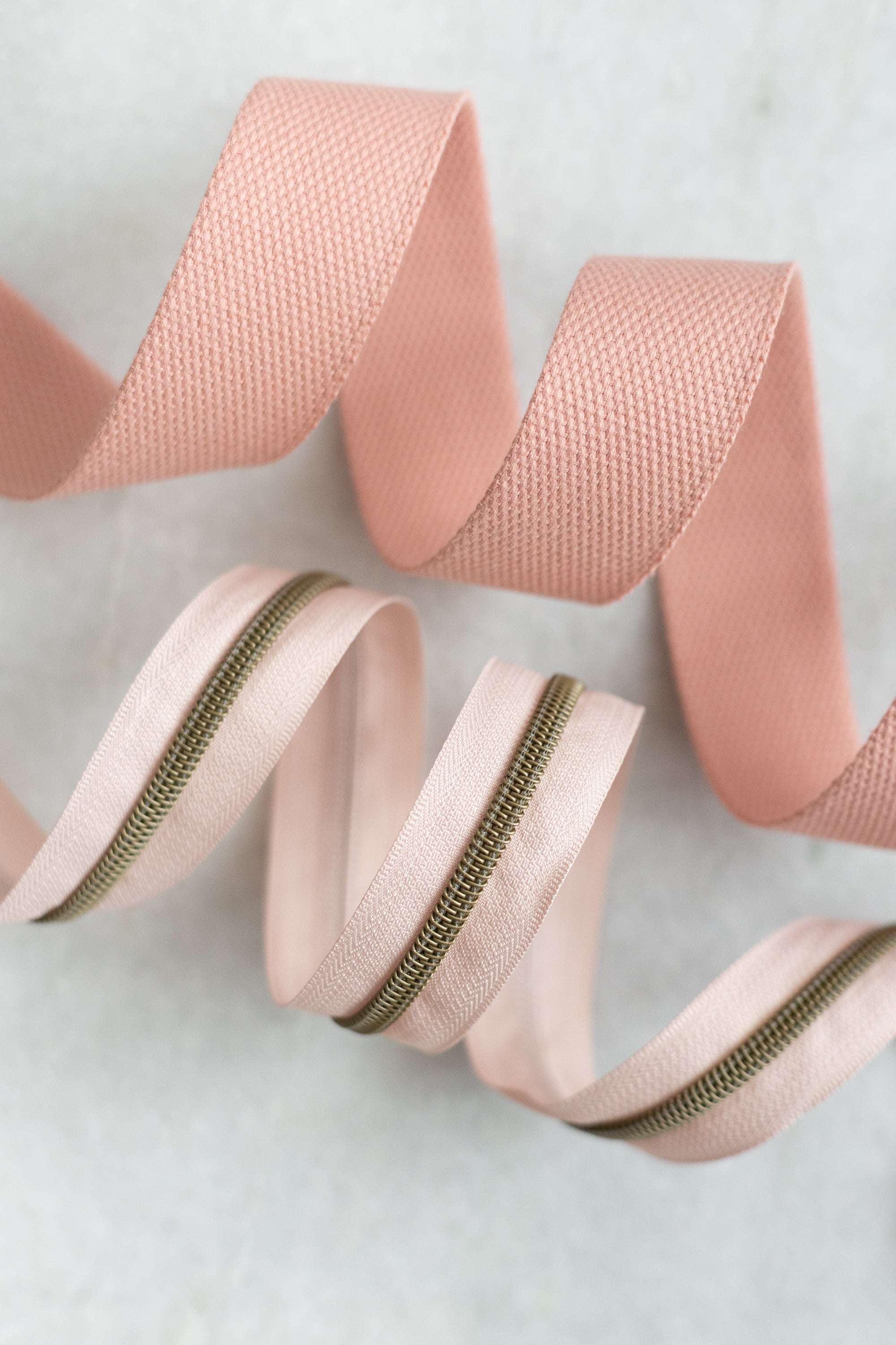 Lightest Pink - #5 Bronze Nylon Zipper Tape