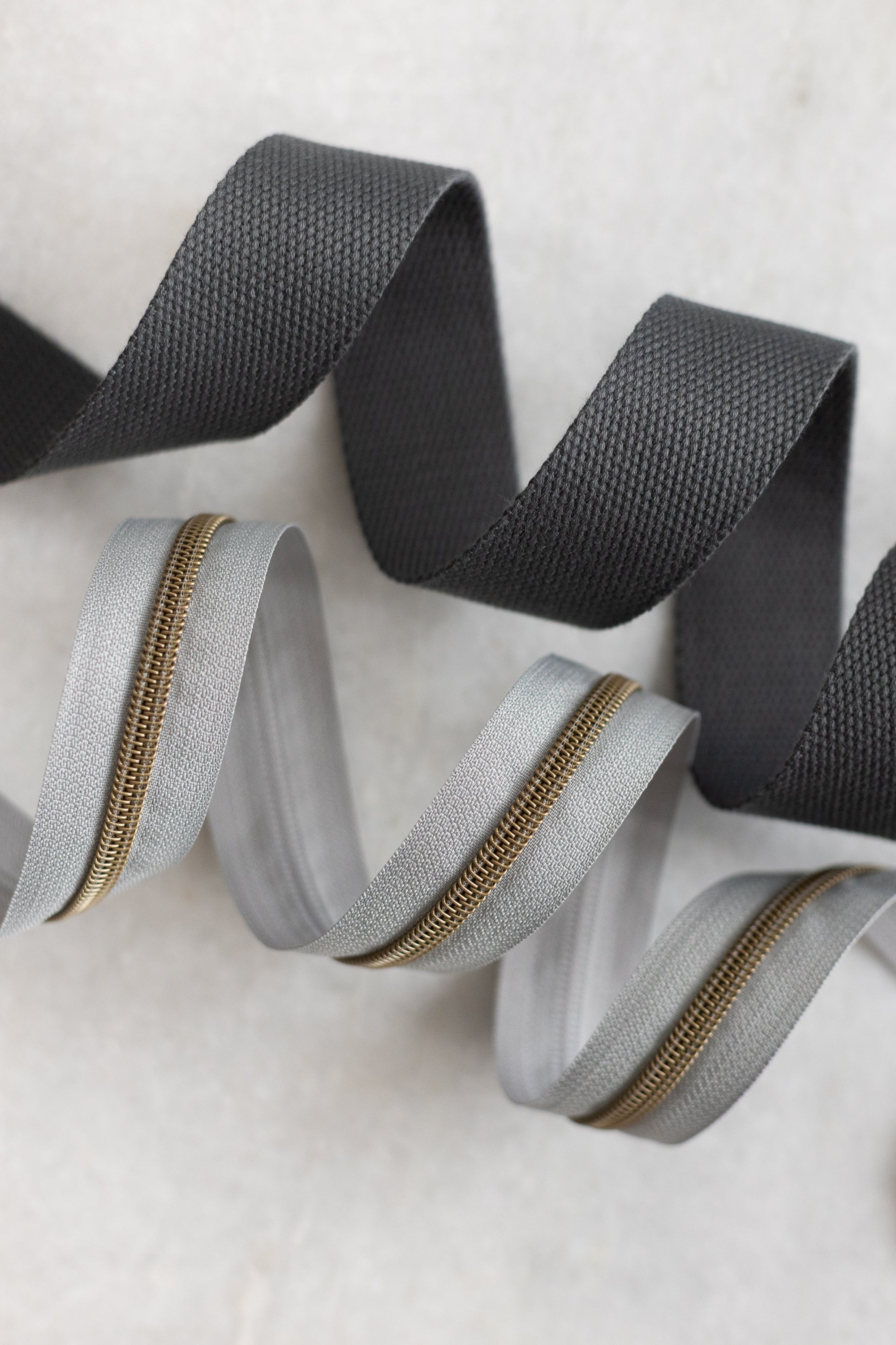 Light Gray - #5 Bronze Nylon Zipper Tape