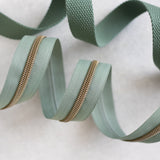 Light Smokey Green - #5 Bronze Nylon Zipper Tape