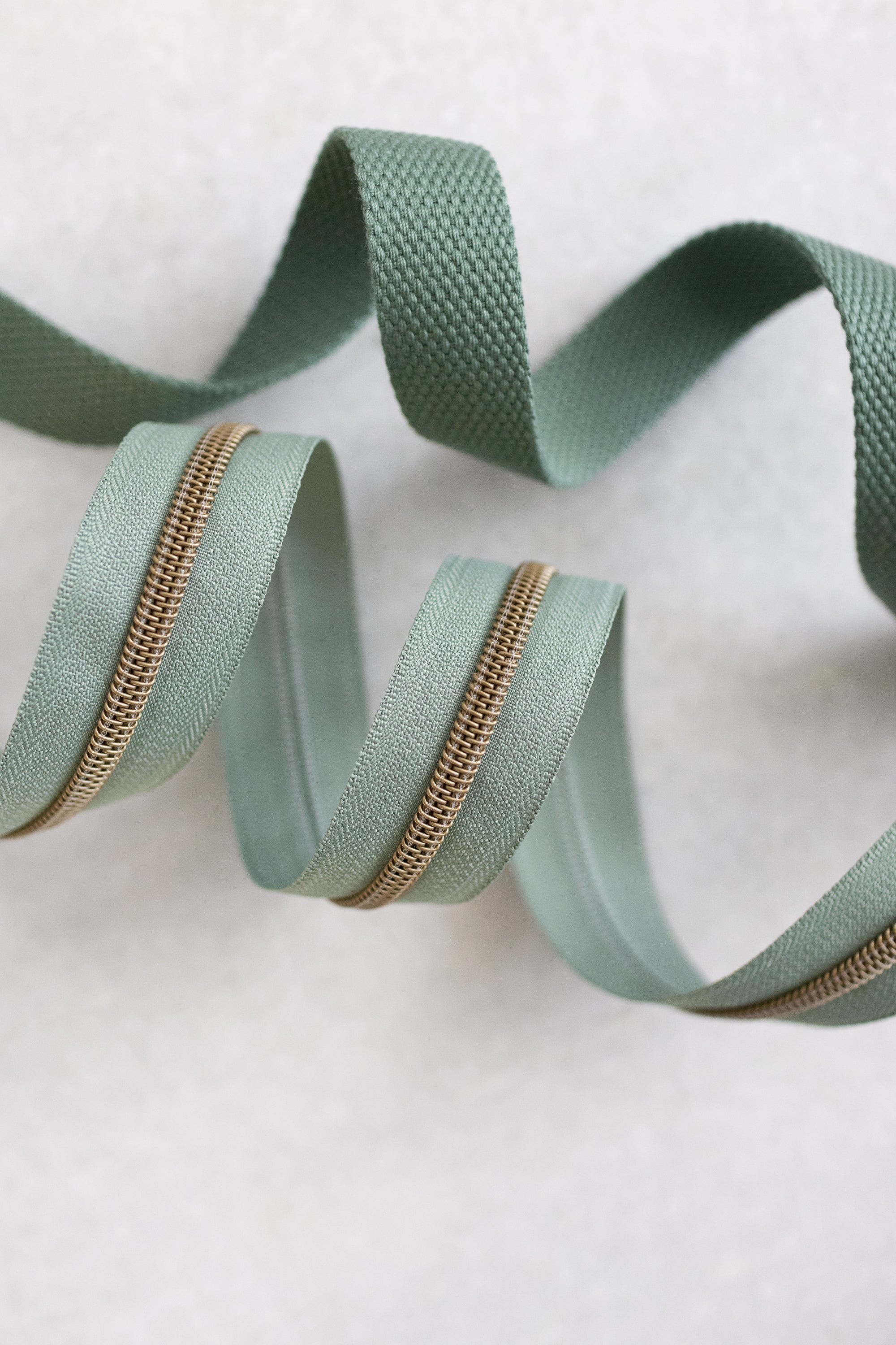 Light Smokey Green - #5 Bronze Nylon Zipper Tape