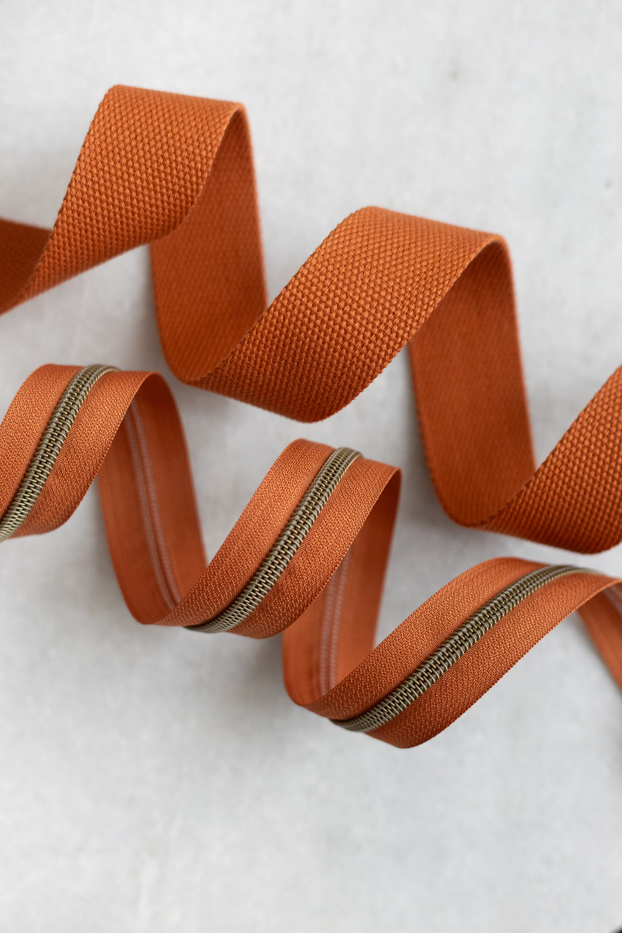 Smokey Orange - #5 Bronze Nylon Zipper Tape
