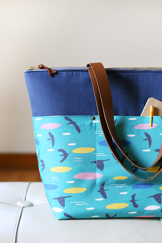 Lore Zip Top Tote by Anna Graham, pattern in book Handmade Style