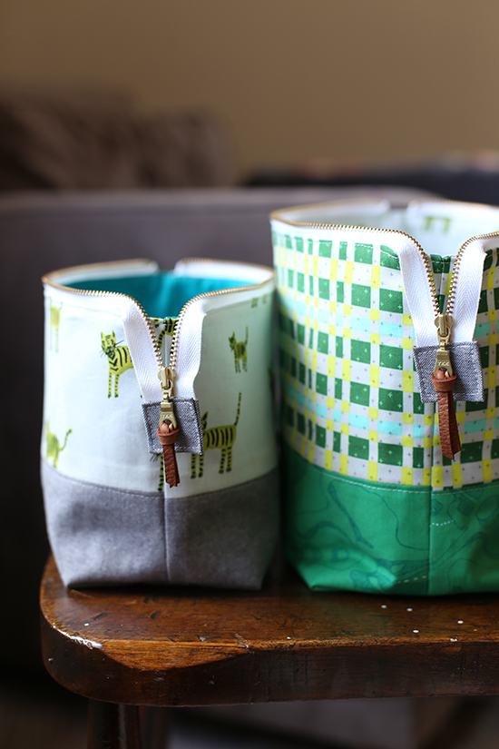 Happy Open Wide Zippered Pouches by Anna Graham/Noodlehead