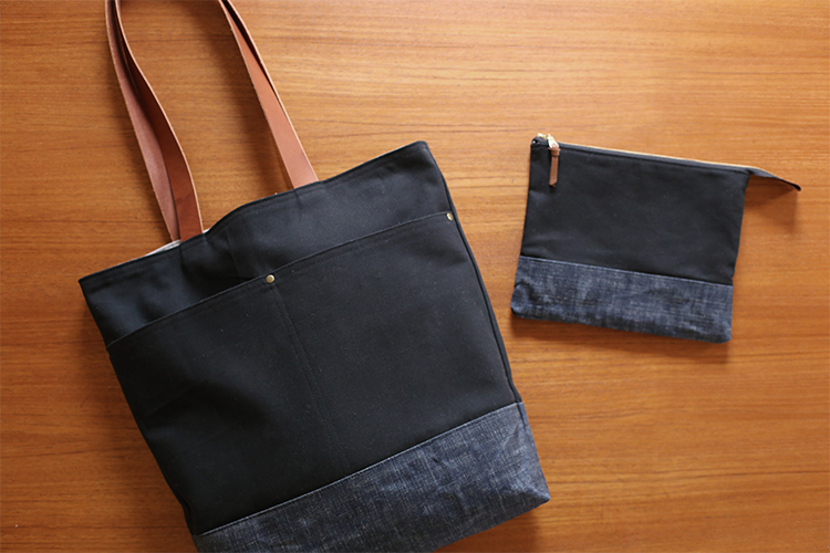 Mom's Present, tote with leather handles - Noodlehead