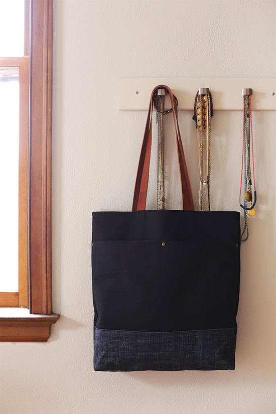 Mom's Present, tote with leather handles - Noodlehead