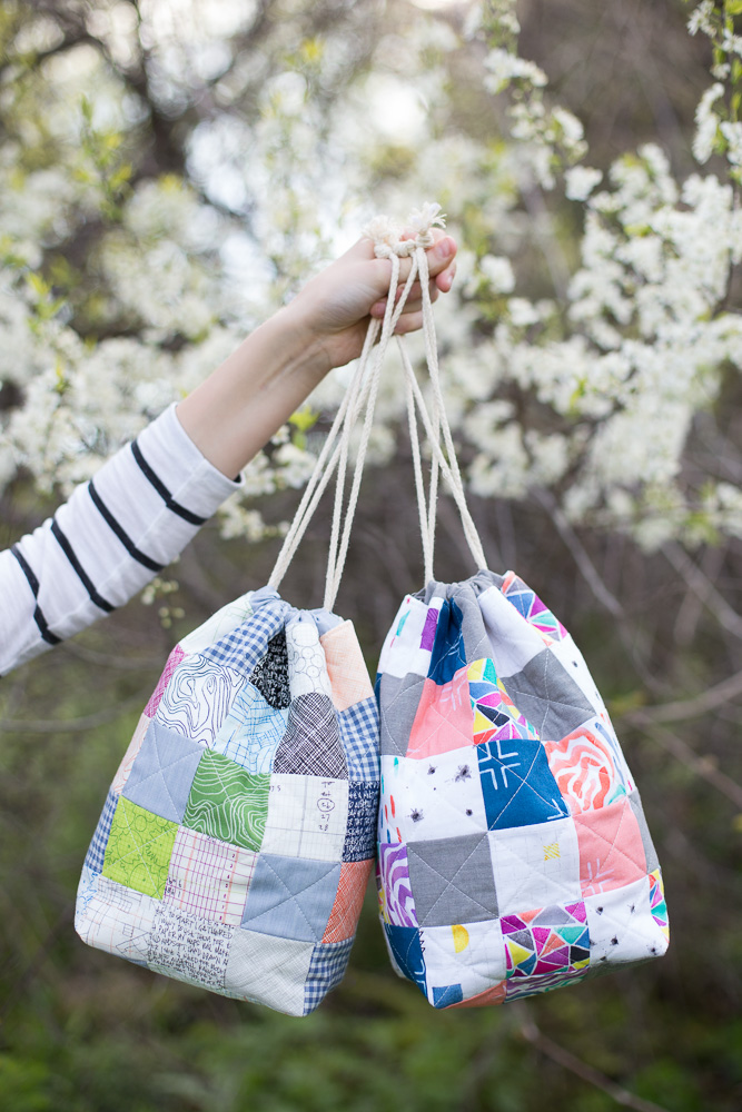 More patchwork drawstring bags - Noodlehead